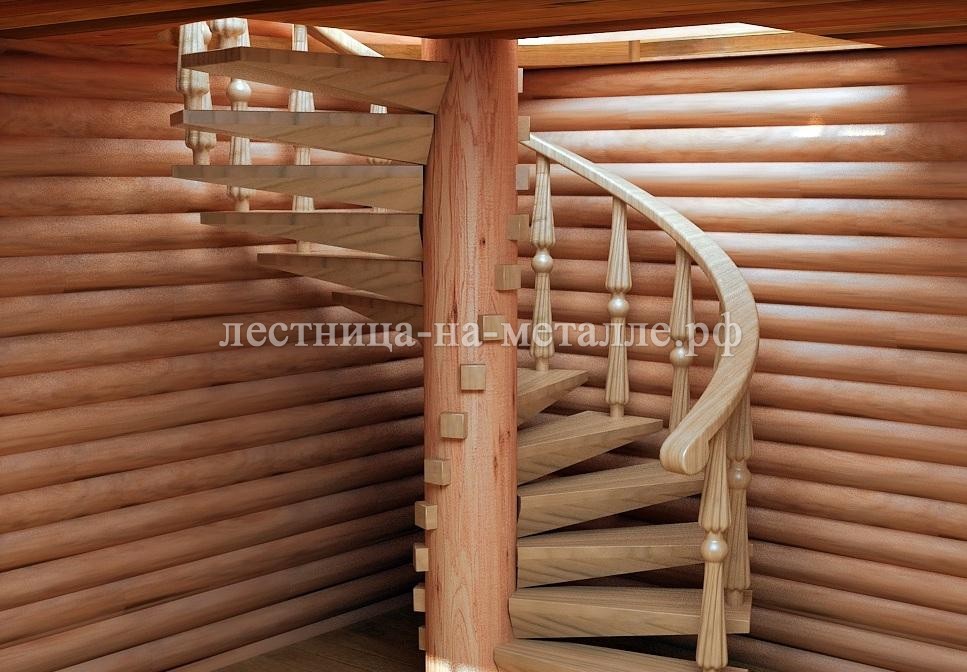 деревянная лестница винтовая